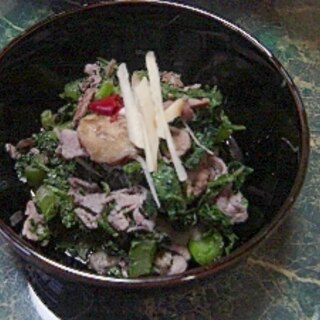 生高菜と豚肉の味噌炒め